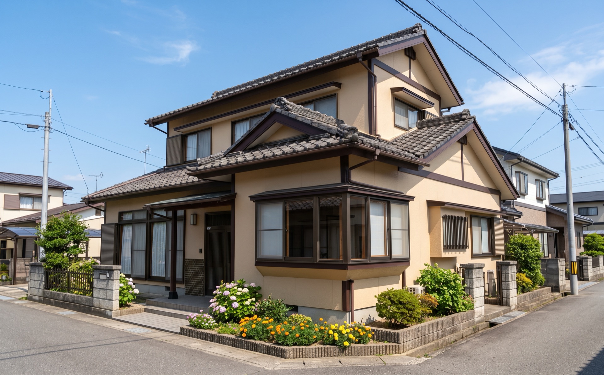 塗り替えを終えた家の外壁